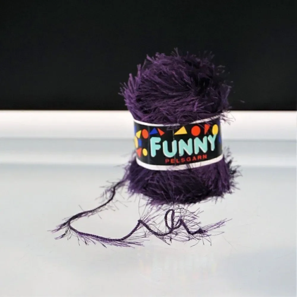Funny Pelsgarn 4370 Eyelash Yarn Sandnes Garn Plum Color 1 Skein